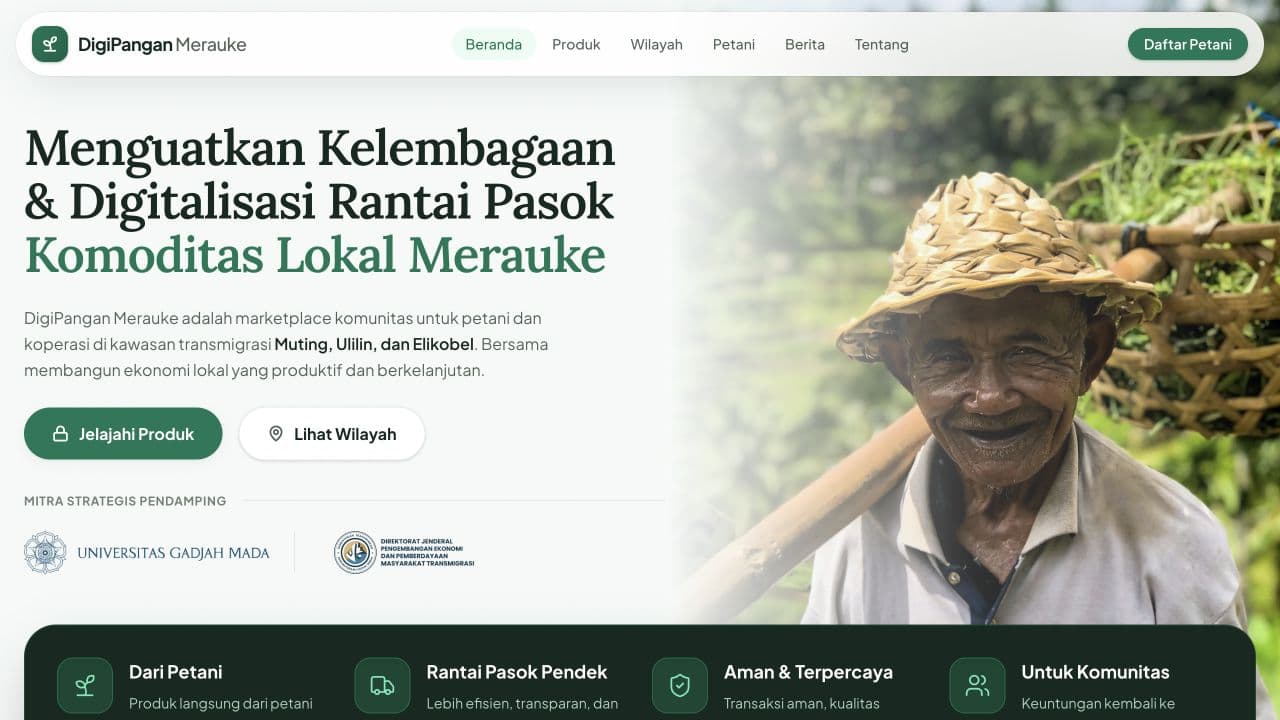 DigiPangan Merauke: public website preview